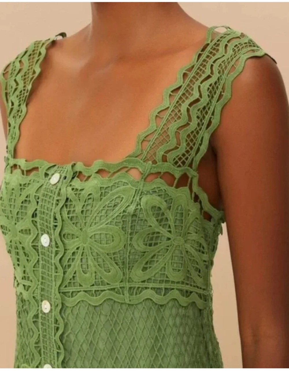 Farm Rio Green Nautical Guipure Dress - Picture 2 of 4
